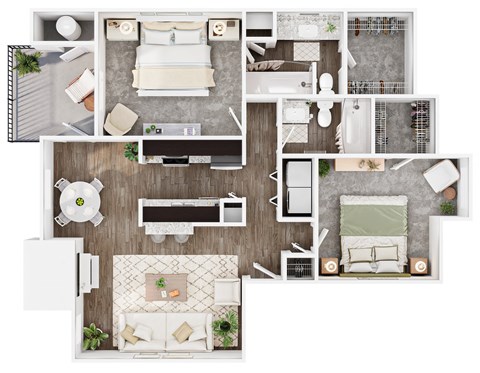 the floor plan of laurel is a condo with bedroom and living room